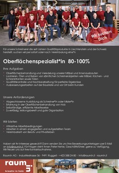 Wir suchen Oberflächenspezialist/in